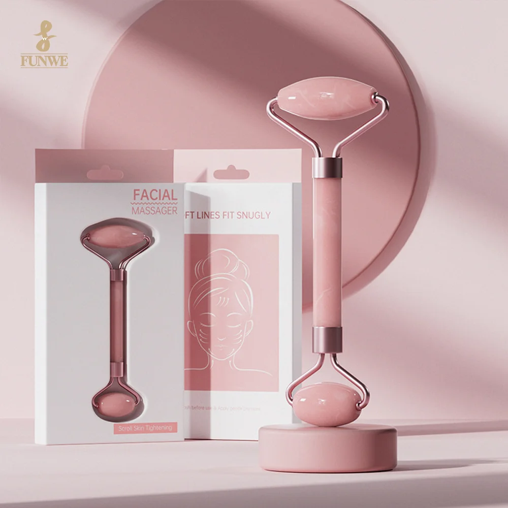 Wholesale Custom Logo Anti Aging Natural Beauty Quartz Jade Roller Face Massage Jade Roller