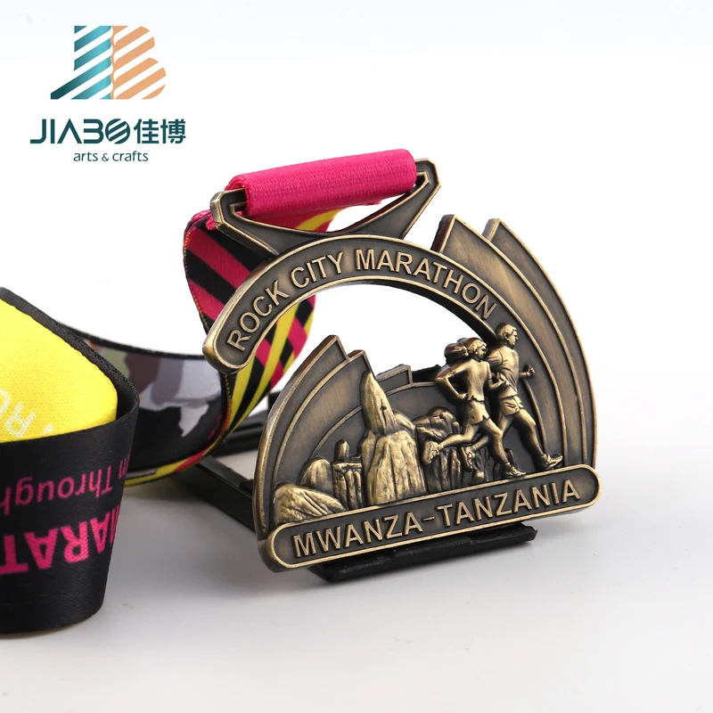 Jiabo, производитель Танзании, металлический недорогой спортивный медальон с 3d логотипом на заказ, спортивный медальон, марафон