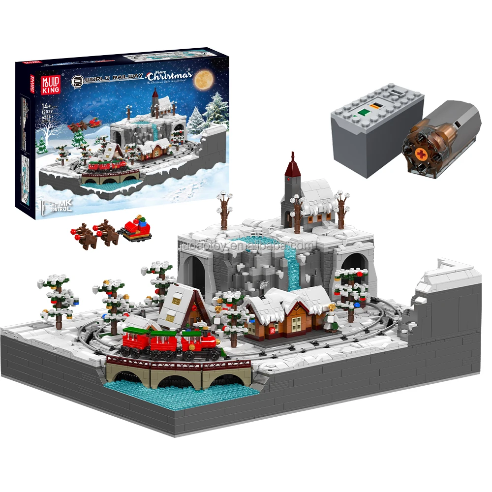 Mould King 12029 Christmas train Land Toy Building blocks sets bricks Assemble MOC puzzle blocks toys for kids Christmas gifts