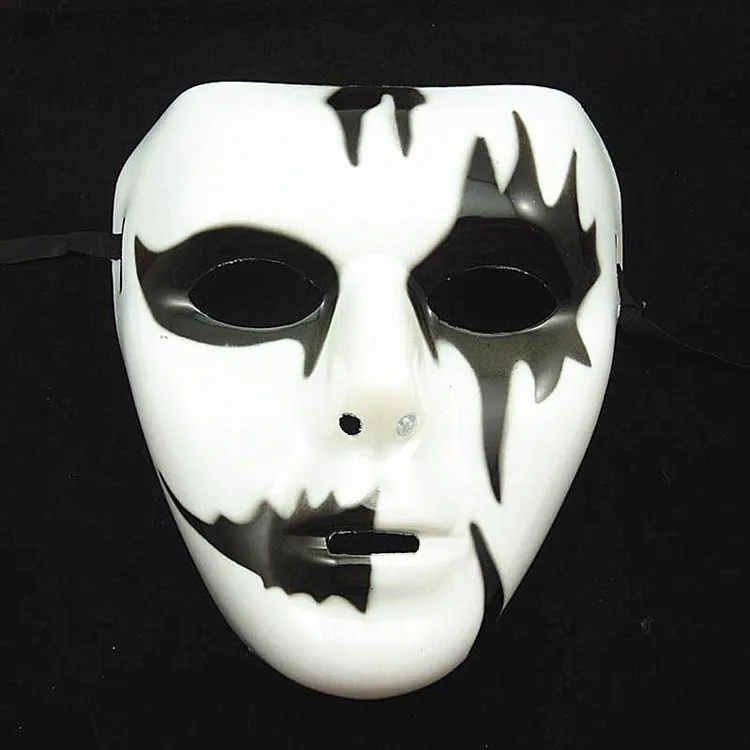 Halloween Party Decoration Mask Ghost Step Dance White Street Dance Hand Painted Mask Masquerade Masquerade Plastic party Mask