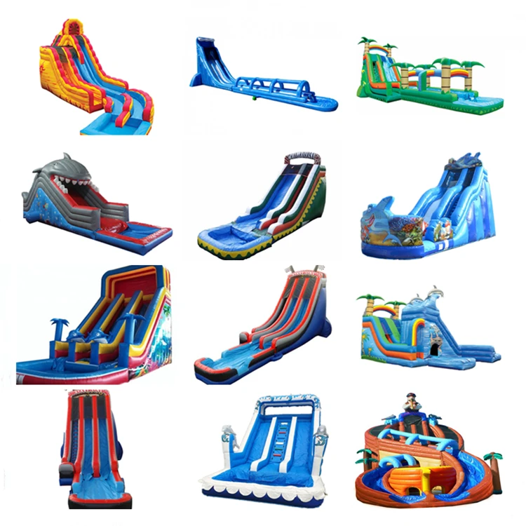 High quality water slide inflatable clearance above ground pool water slide red and blue castle inflatable water slide with pool