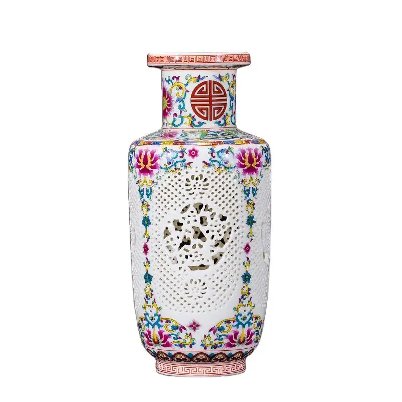 Modern Art Deco Glazed Porcelain Ceramic Vase with Bird Design for Home Kitchen Decor Small Size Tabletop Ornament