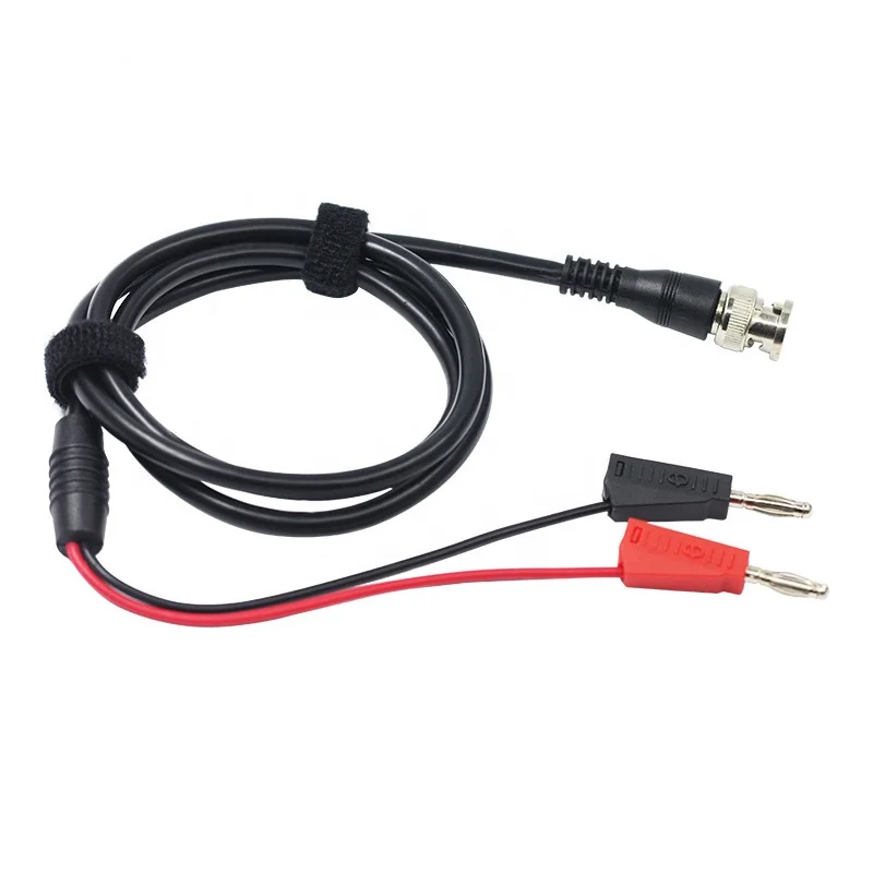 BNC Male to Dual 4mm Banana Plug Stackable Test Lead Probe Cable for Oscilloscope 120CM