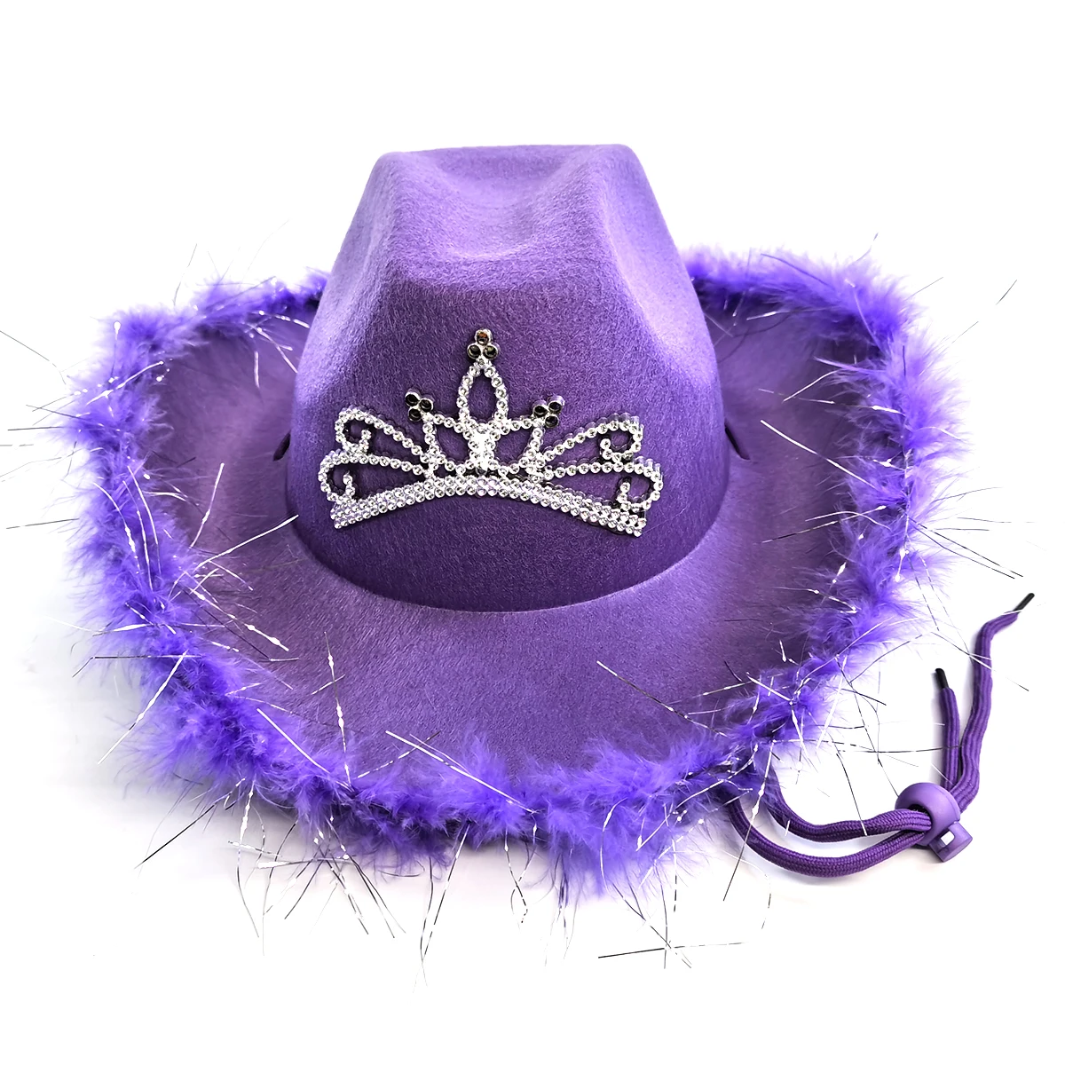 LED Light up Festival Halloween Christmas Party Cosplay Costume Cowboy Hat Feather Crown Cowboy Felt Shaped Hat Cowgirl Hat
