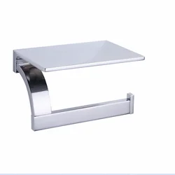 bathroom accessories wall mount toilet paper holder with phone shelf