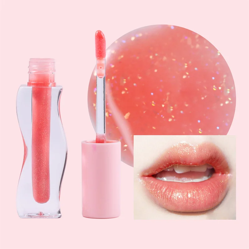 TY08 new clear tubes popular shimmer sparkling colors custom lasting moisturize lips shiny glitter color-changing lip gloss
