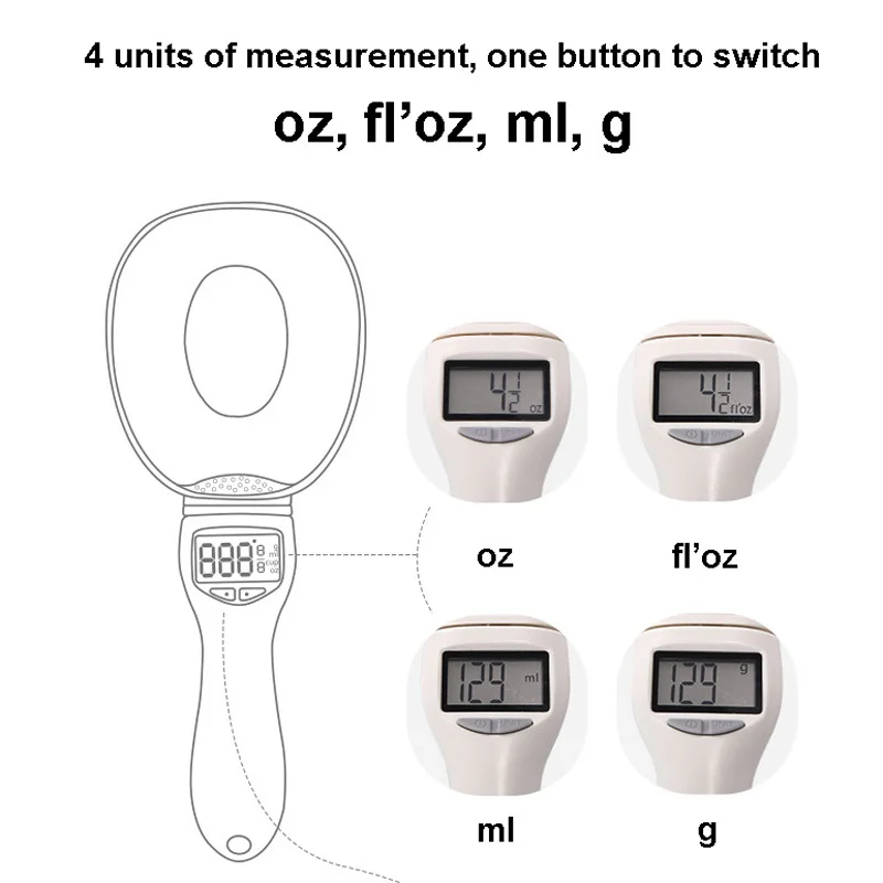 Large Capacity 800g/0.1g Pet Feeding Scale High Accuracy Cat Dog Food Scale Portable Home Kitchen Digital Measuring Spoon Scales