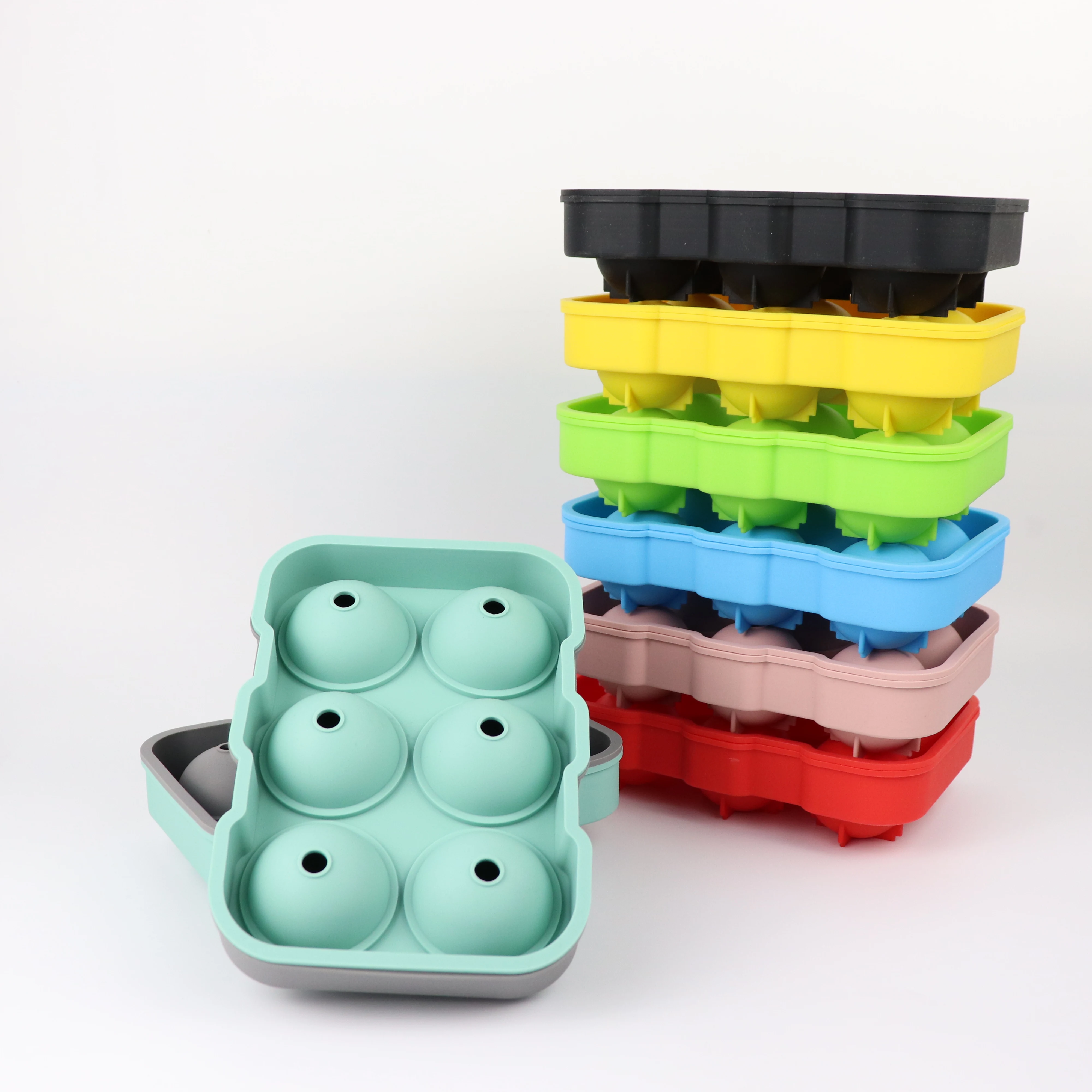 Amazon hot Selling BAP free Ice Ball Maker Molds Easy Release ice cube tray mold square silicone ice mold  for bar