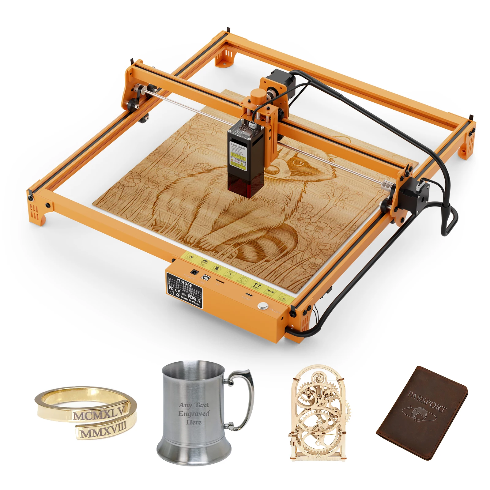 Fully Automatic Laser Engraving Cutting Machine Fast Speed DIY Laser Engraver Jewelry Metal Silver Gold Nameplate Ring Necklace