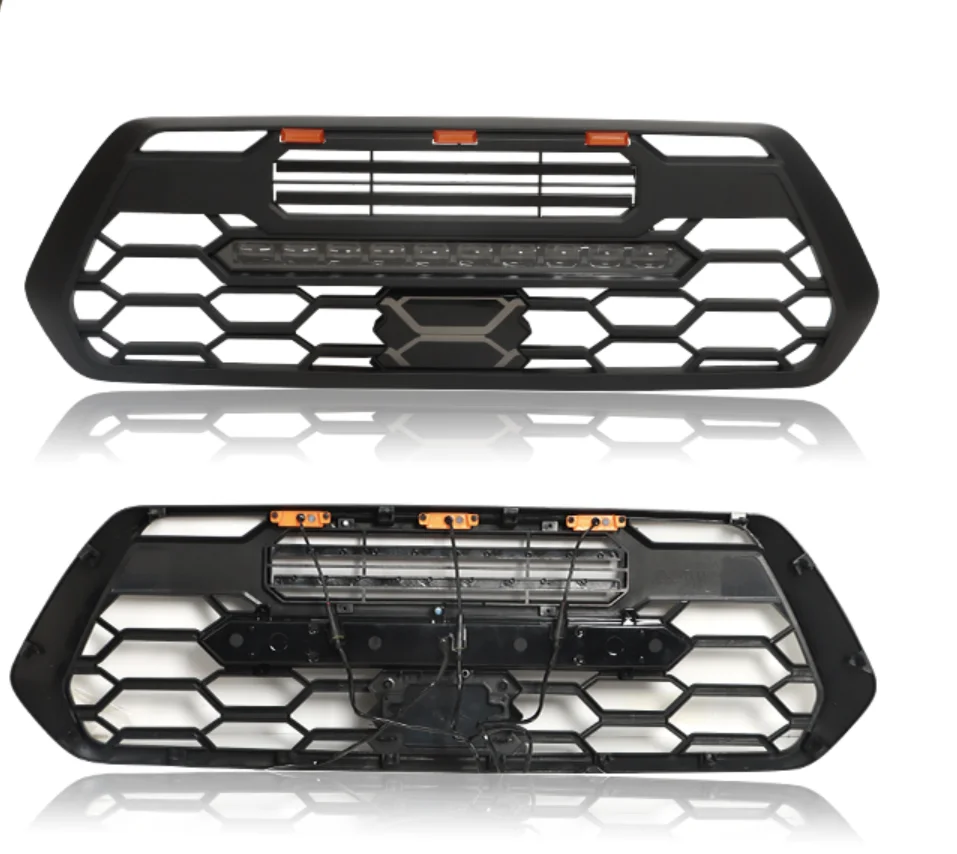 Radiator Grill Car Grille with light bar without drl daytime running light for tocoma 2016 2017 2018 2019 2020 2021 2022 2023