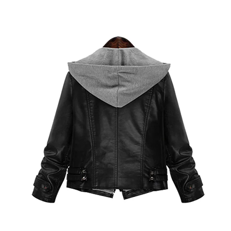 
XL-5XL plus size women leather jacket black faux leather biker jacket 