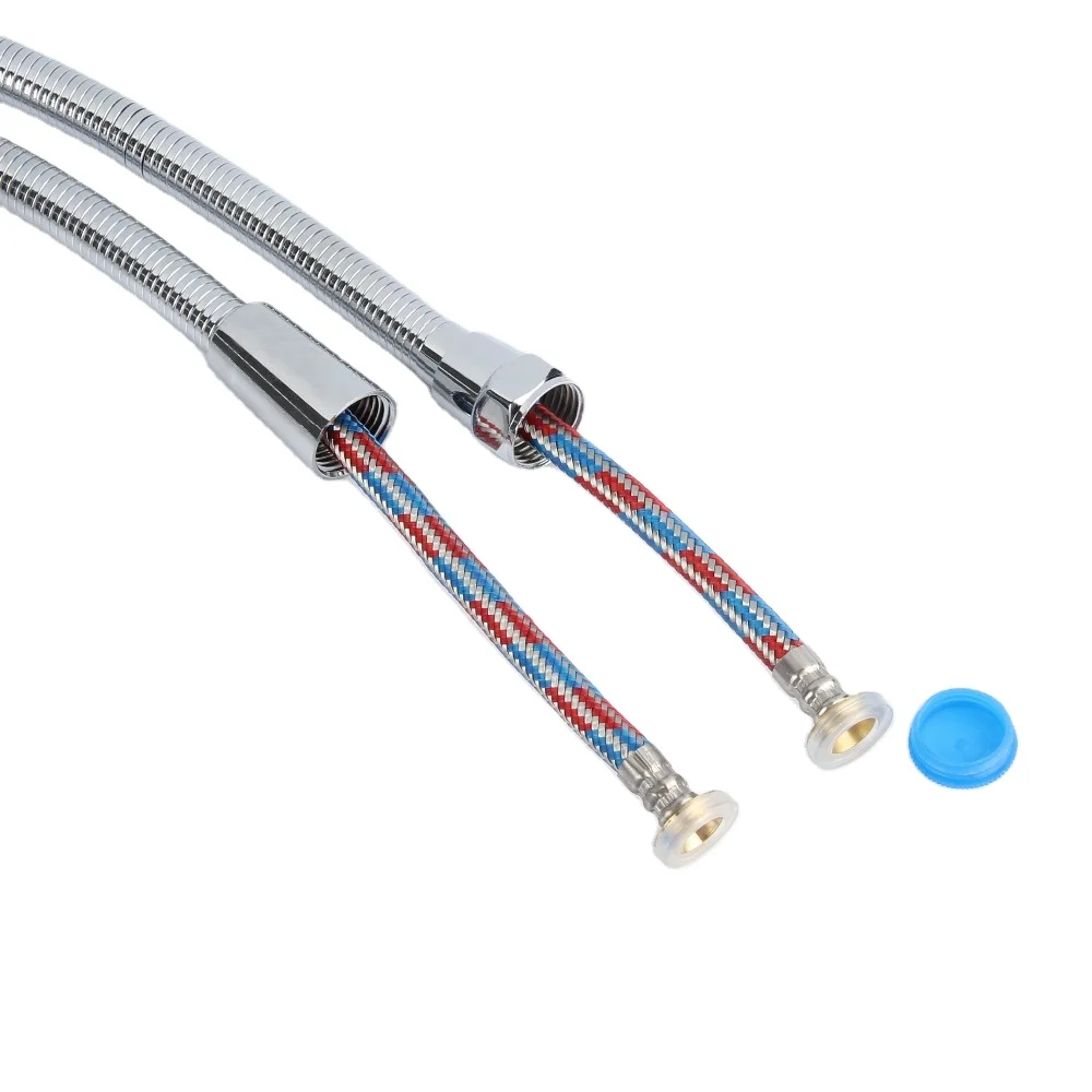 factory direct supply ss chorome plated flexible shower hose tube with knitted epdm inner tube