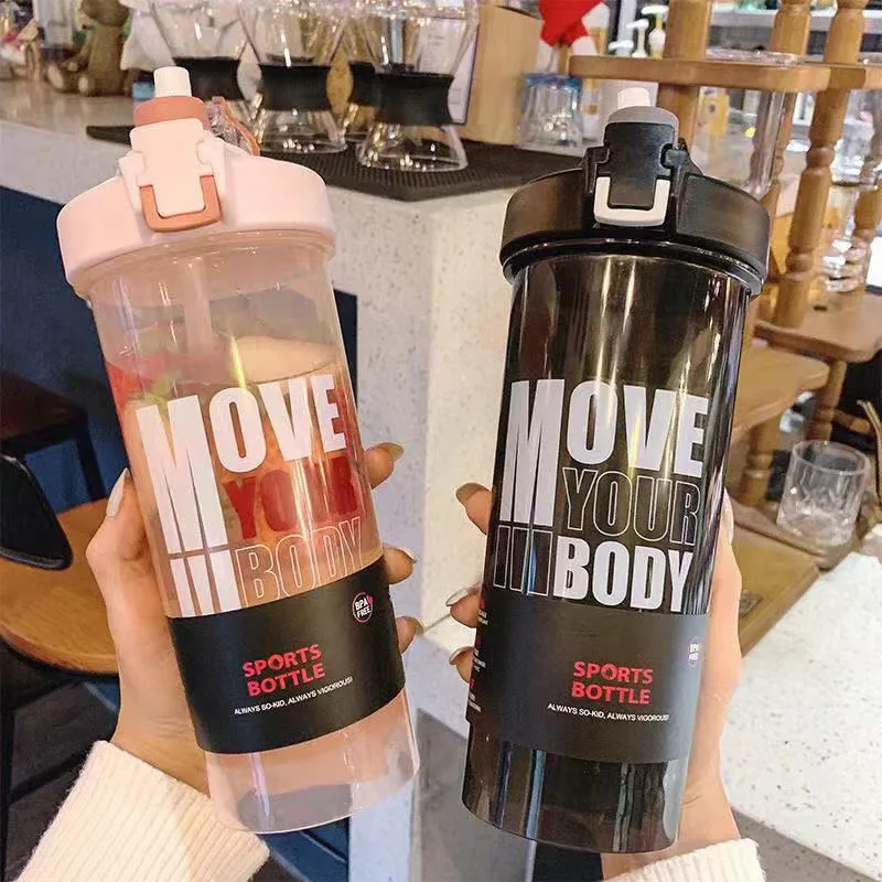 Wholesale Leak Proof 800ml BPA Free Gym Sports Blenders Special Design Protein Shaker Bottle with Straw and Flip Top