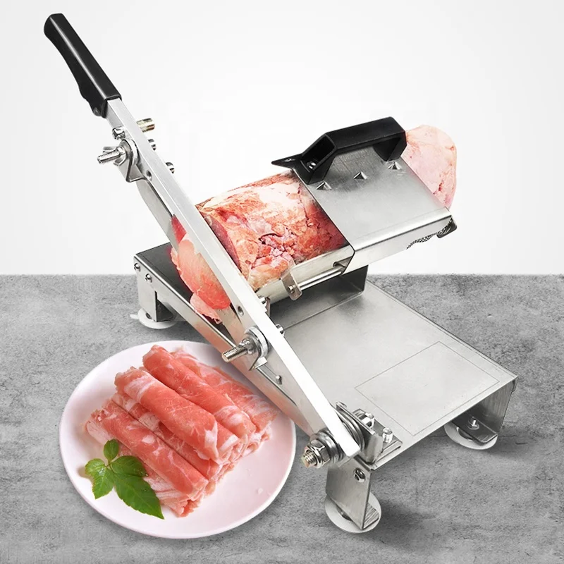 manual model frozen Lamb roll slicer meat cutting machine for small
