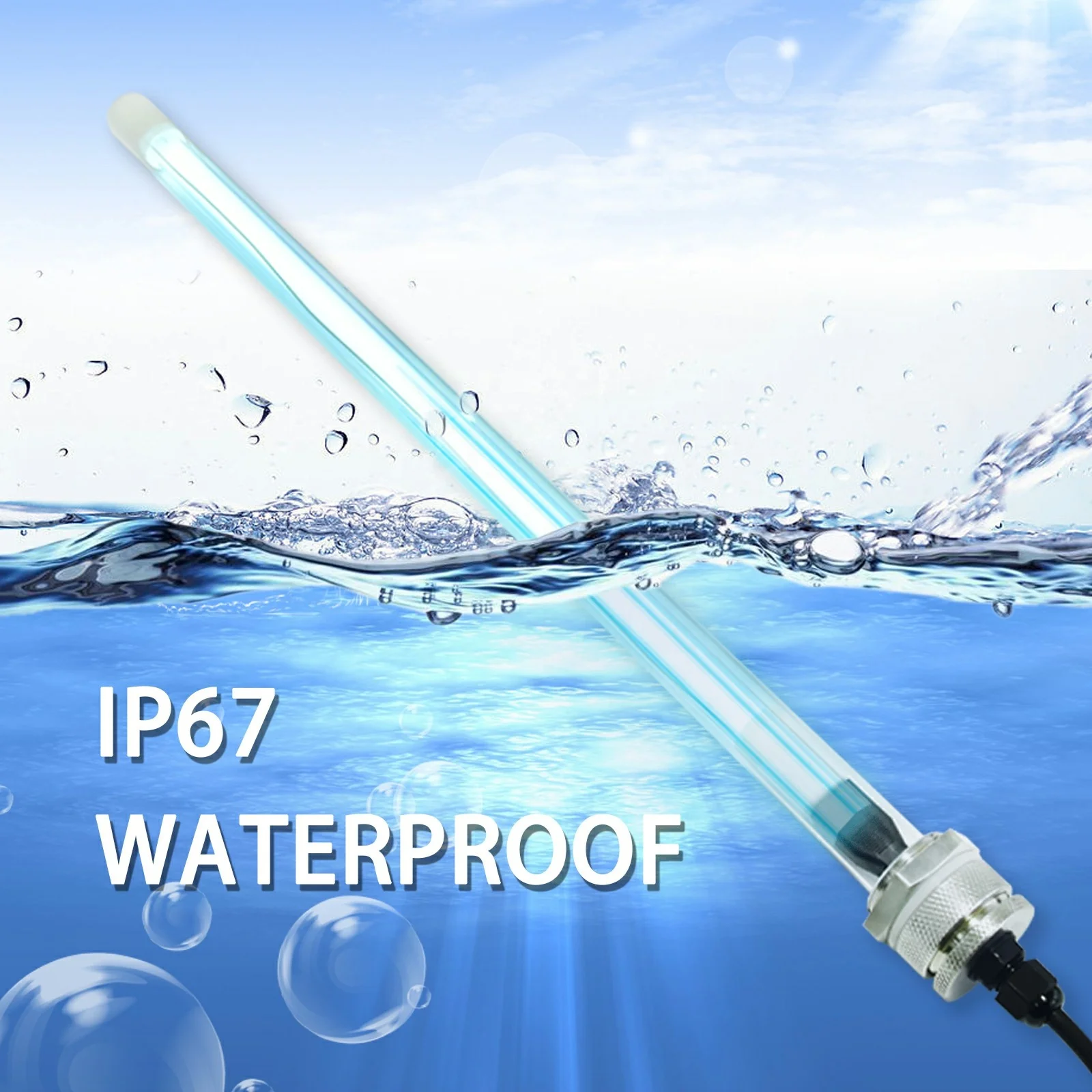 Fish tank submersible UV germicidal lamp underwater disinfection deodorization and algae removal quartz lamp