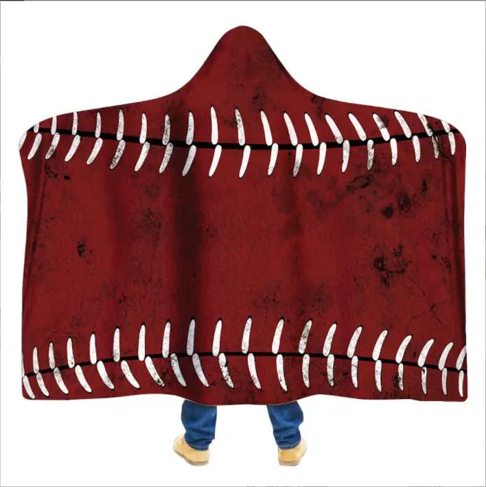 Soccer Bathing Towel Swaddle Softball Blankets Sherpa Sports Cloak Cape Fleece Football Bathrobe Shawl Baseball Hooded Blankets