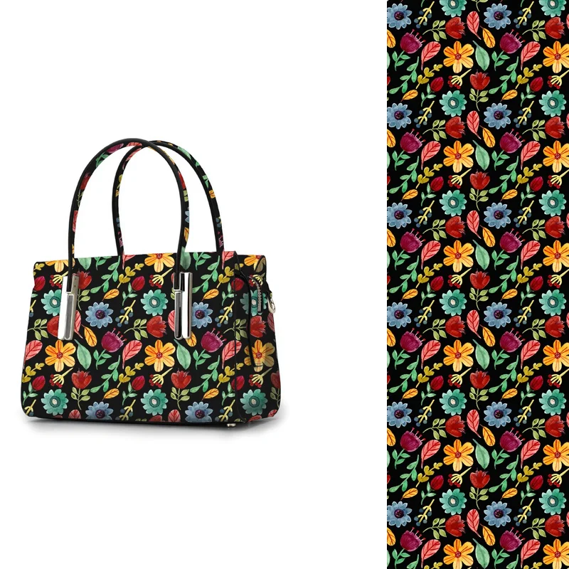 NO MOQ Custom Printed Faux fake Leather PU/PVC Vagan Synthetic Leather Product vinyl Fabric for bag