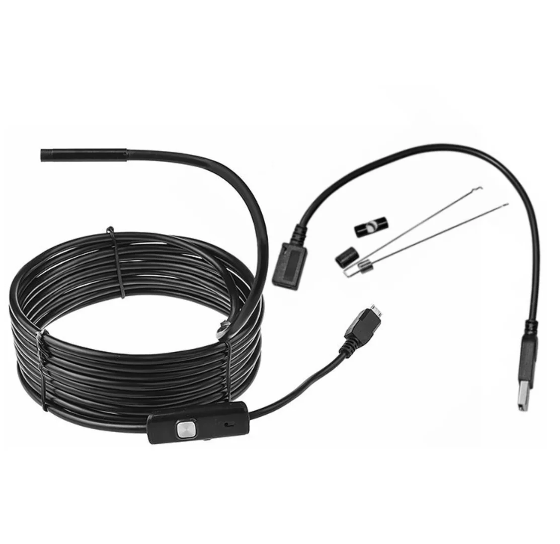 wholesale chain 5.5mm 1meter hard cable portable usb camera car inspect endoscope auto inspect android endoscope