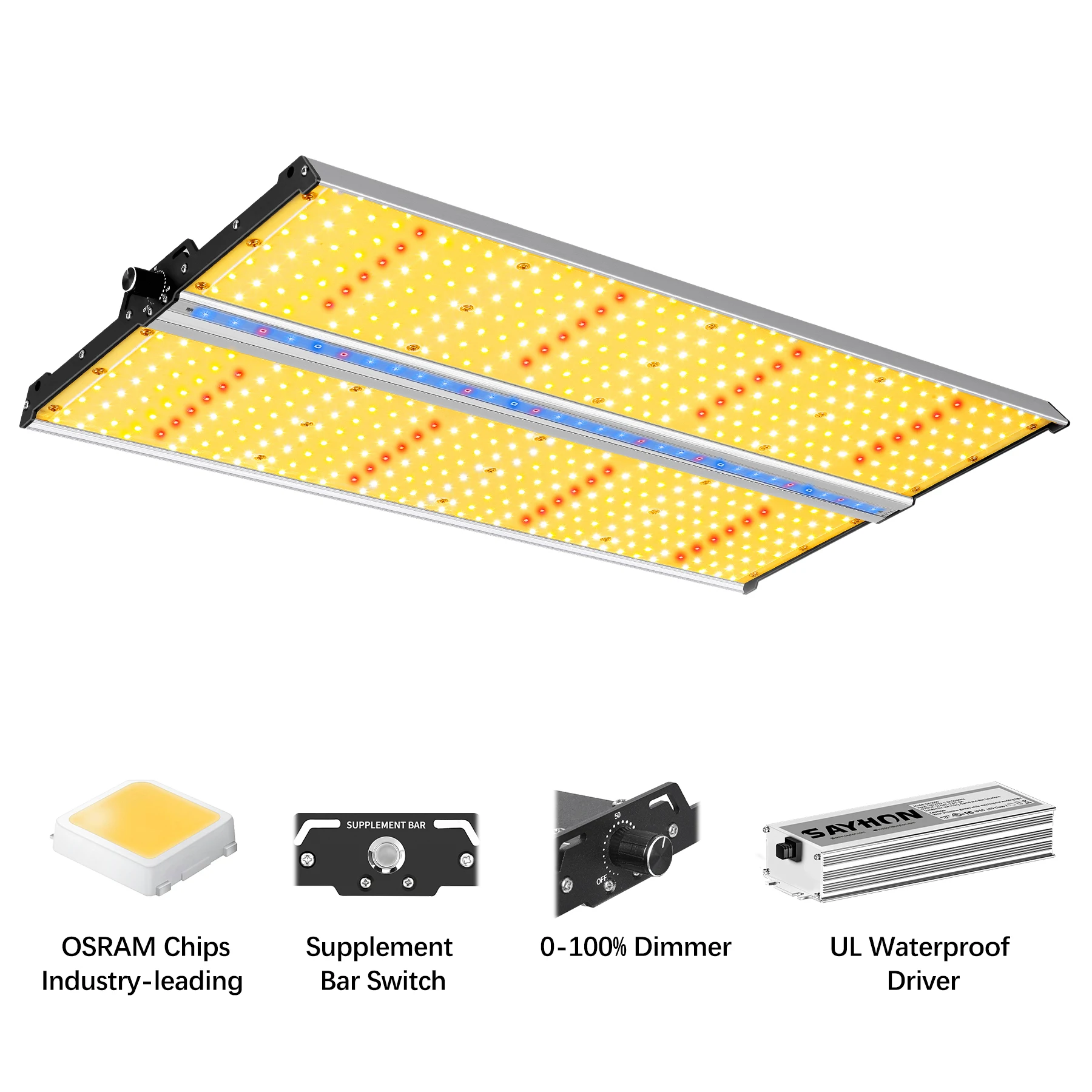 
US Warehouse 2000W LED Grow Light Dimmable Waterproof Indoor led grow light hydroponic full spectrum with IR UV cob led 