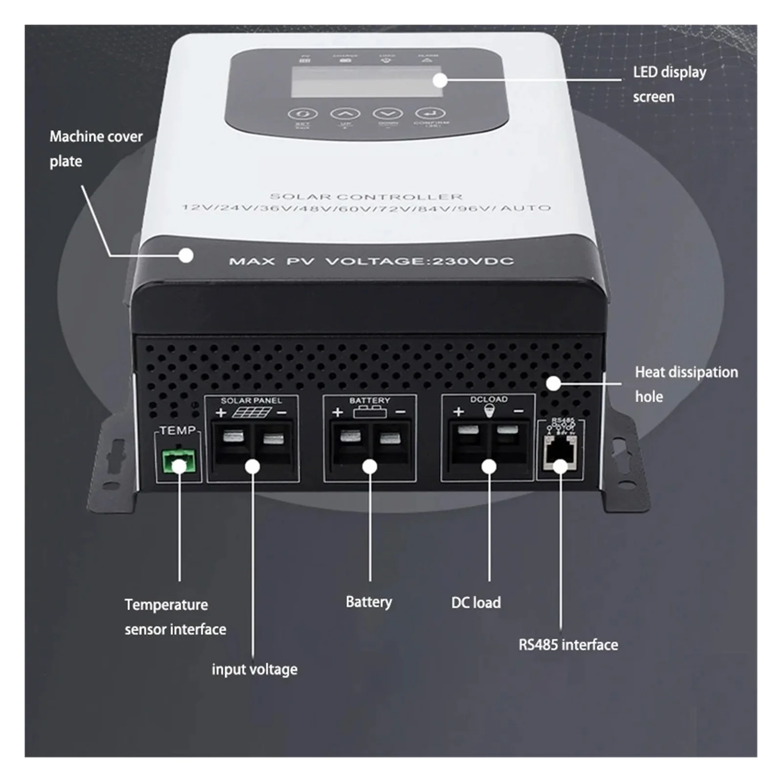SenHuo Solar Photovoltaic Charger 12V 24V 48V 60V 72V 96V 30A 60A 80A 120A Fully Automatic Universal Type