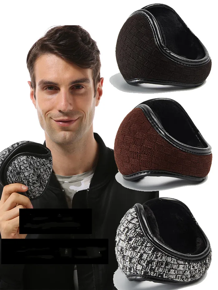 Прочные шерстяные вязаные осенне-зимние однотонные Наушники унисекс 5 цветов с защитой от холода