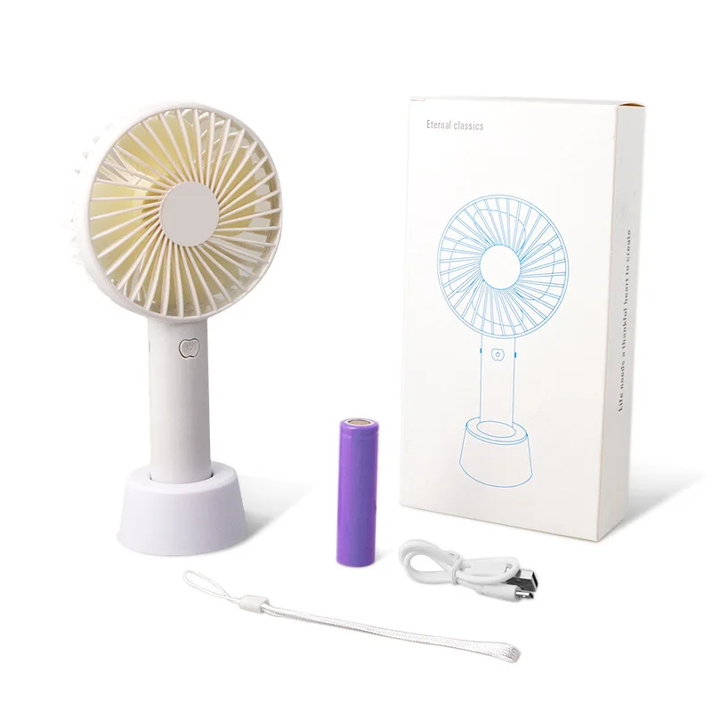 1200mAH portable mini usb handheld rechargeable fan USB Charge Low Power Table Stand Fan