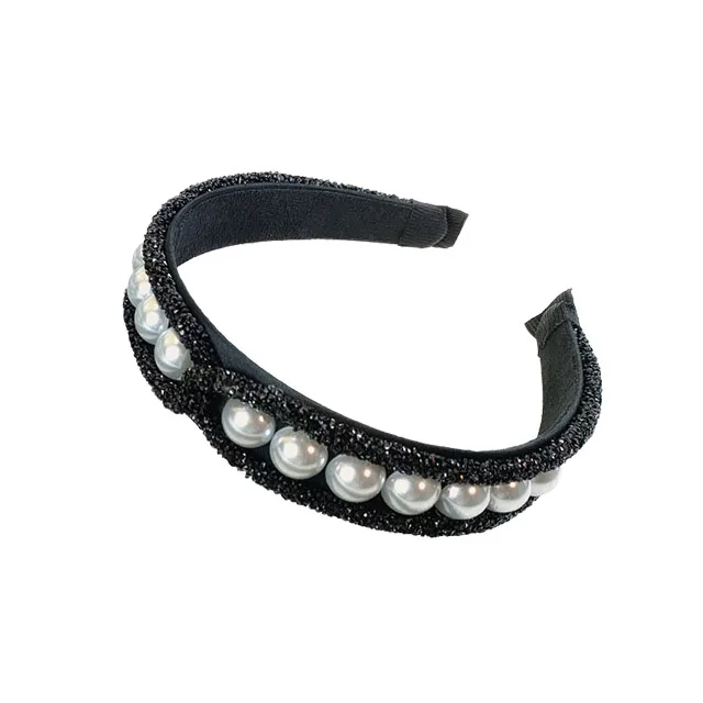 Wholesale Pearl Diamond Strip Cross Twisted Hair Band Lady Hair Accessories