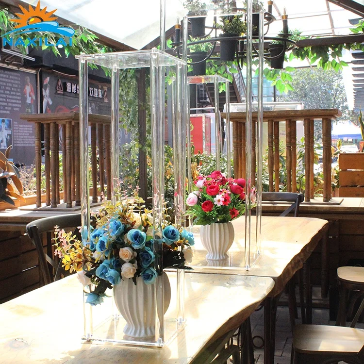 NAXILAI Laser Cut Acrylic Flower Stand Wedding Centerpieces Flower Stand Crystal Wedding Flower Stand Centerpieces