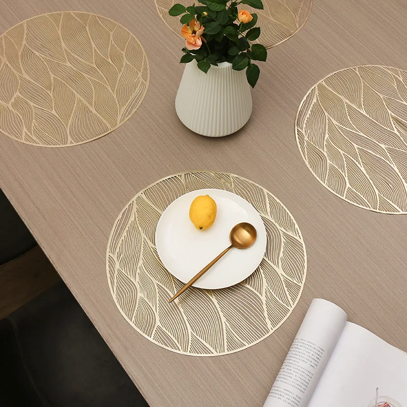 New Style hot stamping Place mat Doilies Hotel Western restaurant decoration PVC insulation  table mat