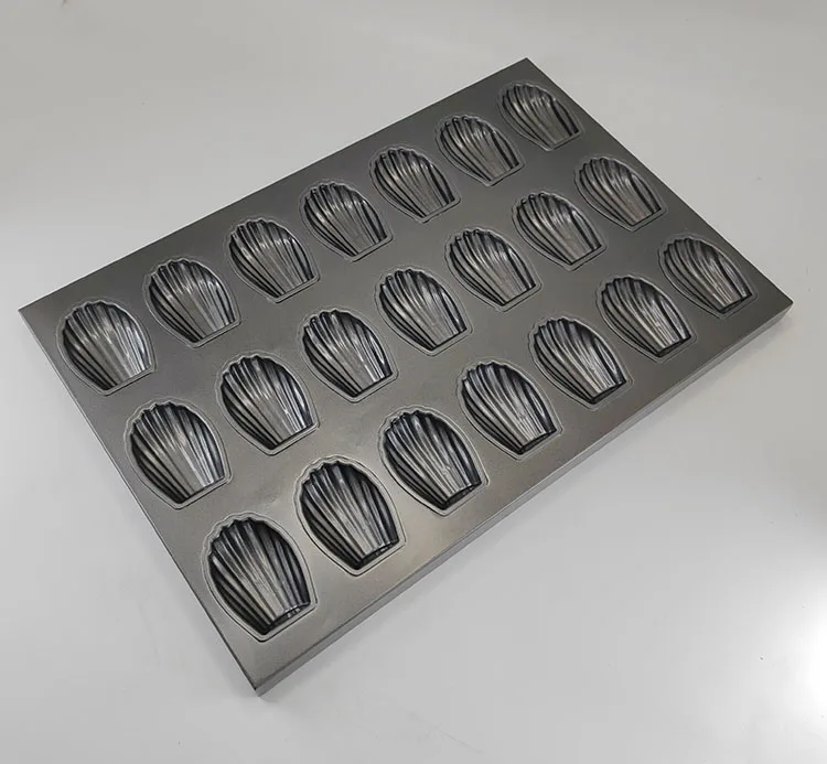 Customizable Non Stick Aluminized Steel 21 cups madeleine mold shell shape muffin pan baking tray 600*400mm