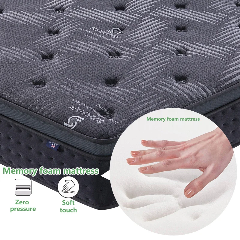 New Designs Custom Bed Single King Hotel Euro Top Pocket Spring Mattress Pads