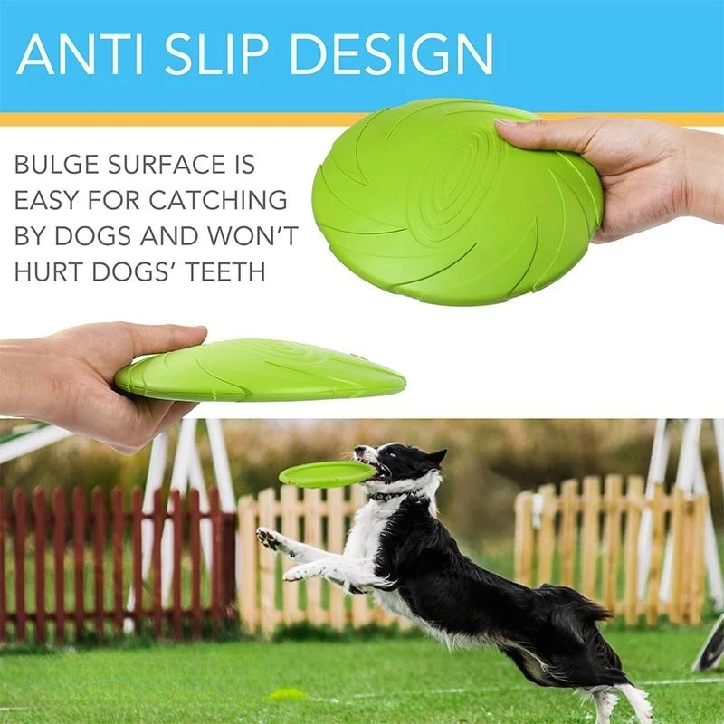 2023 New Style soft rubber nylon training silicone flying disc pet dog toy