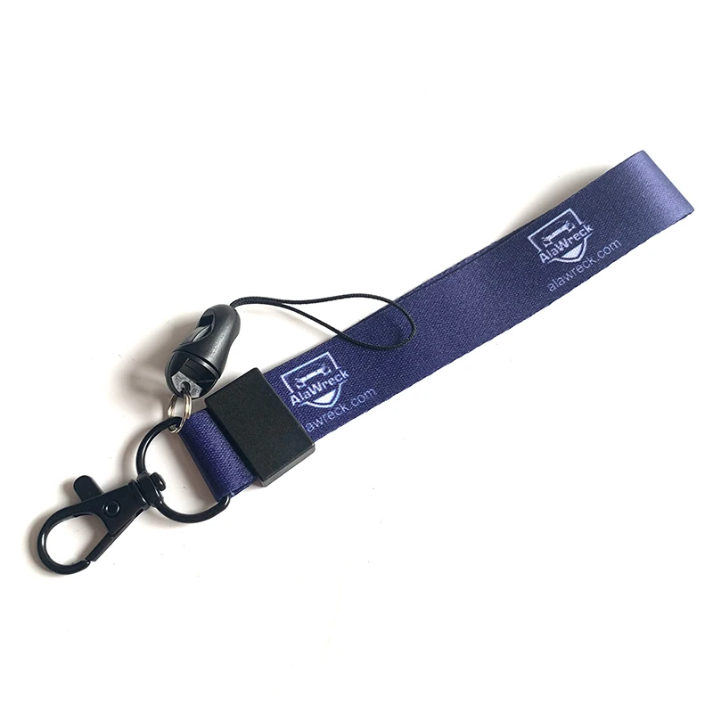 Hot Sale Cell Phone Accessories Blue Polyester Short Lanyard Wrist Keychains Mobile Phone Lanyard