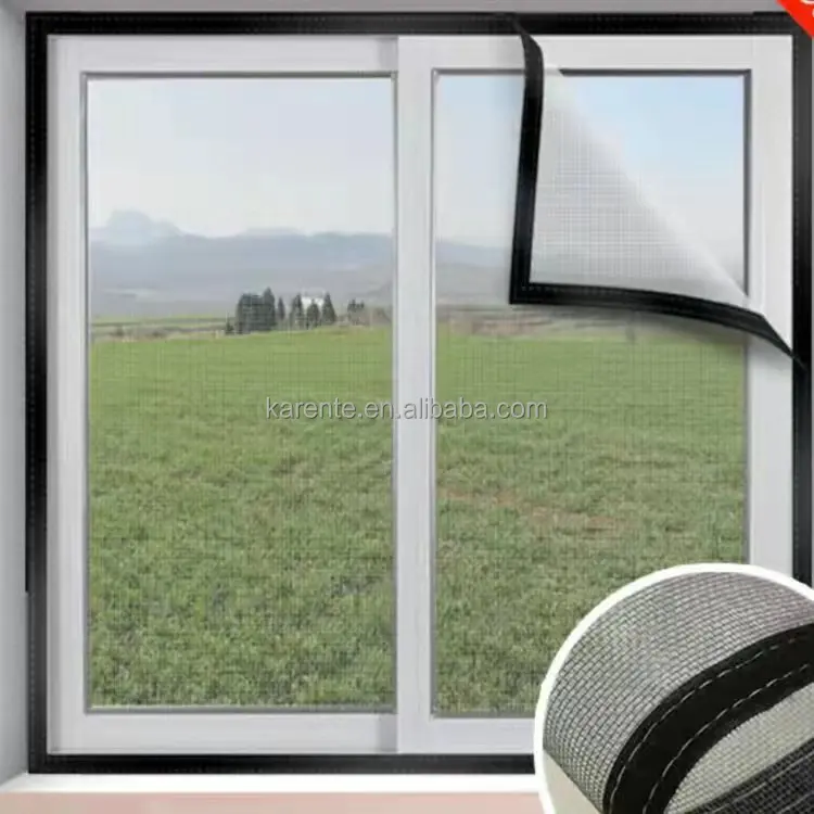 DIY polyester self adhesive insect screen mesh anti mosquito /bug net with self adhesive tape for window and door