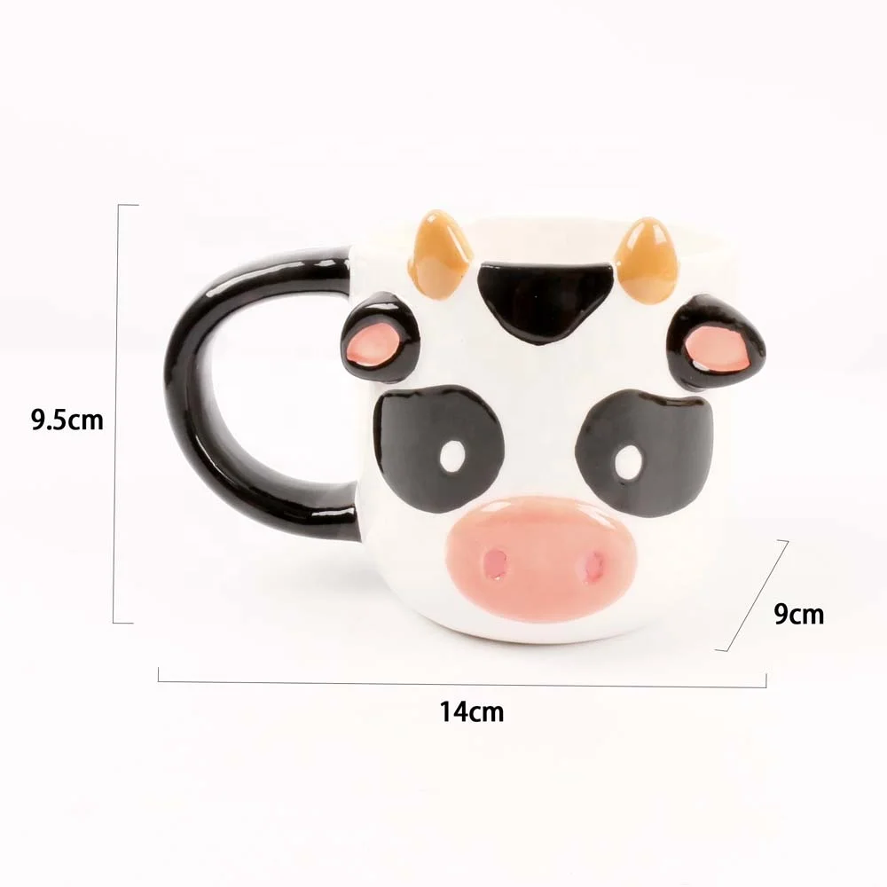 Creative Hand Painting 3d Cow Shape Ceramic Mug Set Coffee Milk Tea Cup Drinkware Gifts