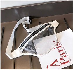 Laser Waist Sling Bag Ladies Holographic Fanny Pack With Rivet