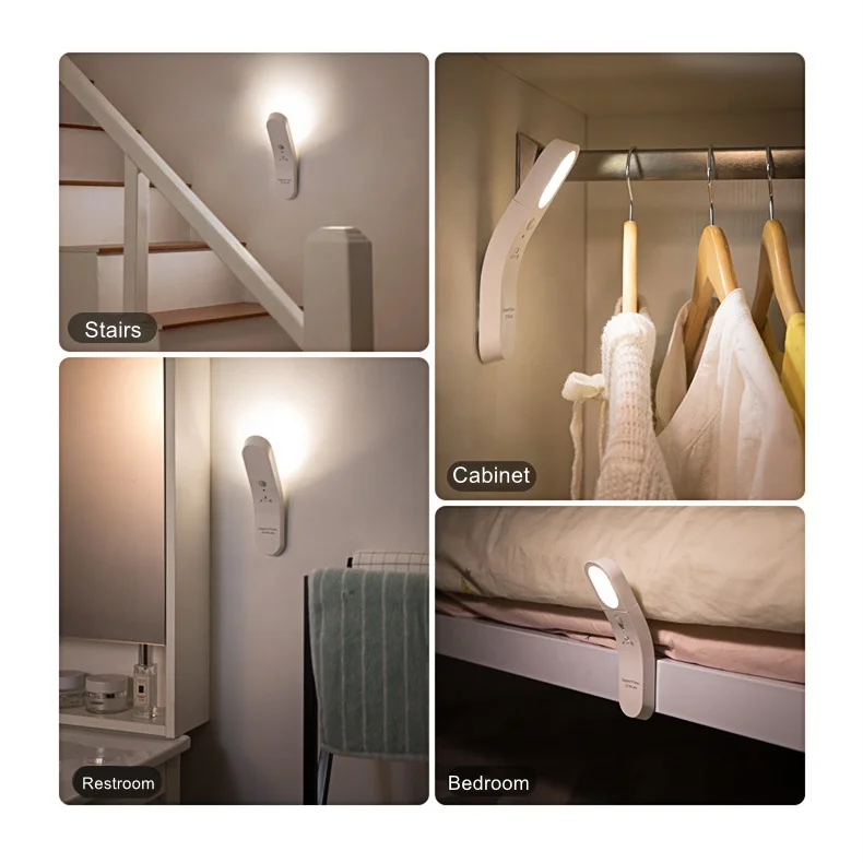 USB Rechargeable Multifunction Flashlight LED PIR Night Light Optical Sensing Infrared Induction Motion Sensor Night Light