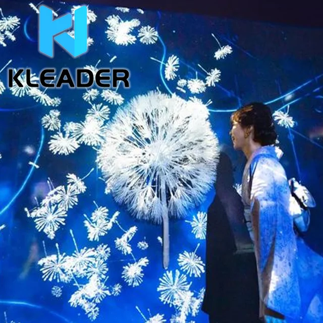 Interactive Dandelion allegorical artwork Projection Mapping dandelion art installation artistique interactive