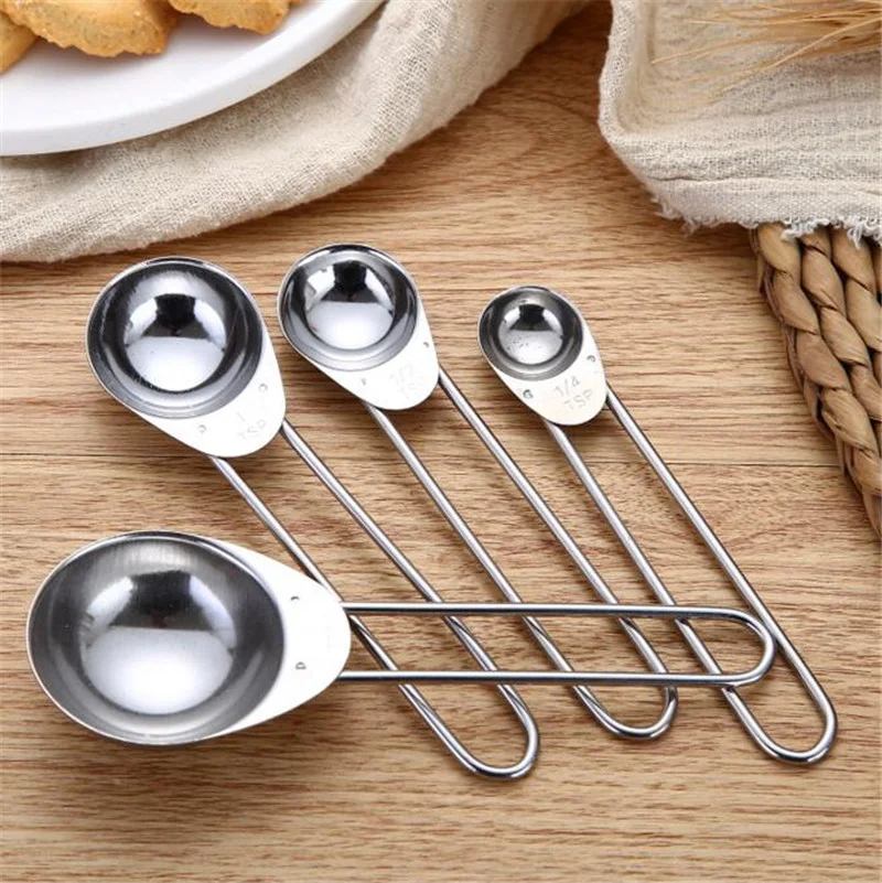OEM/ODM LFGB certified kitchen stainless steel 430 solid liquid tsp measuring spoons set