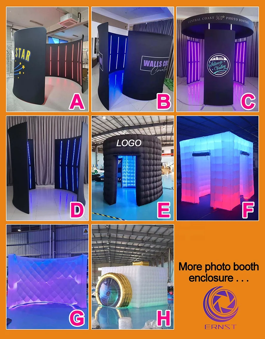 Fast Delivery Portable Customized Air 360 Photo Booth Enclosure Inflatable Cube Backdrop Tent For Party Wedding Event Decoration