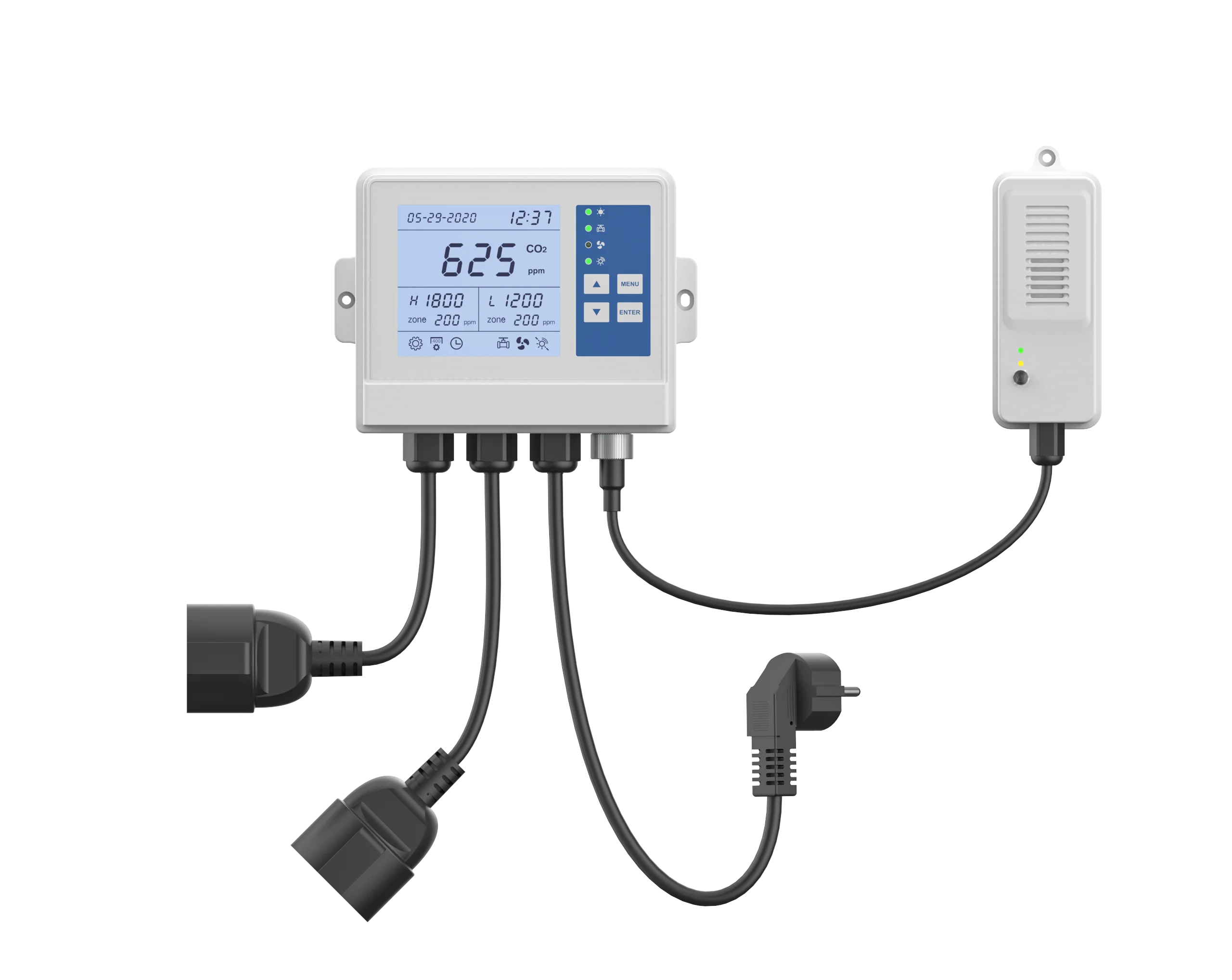 CO2 Controller for greenhouse with Remote sensor, CO2 Regulator valve control auto photocell sensor for Grow Room, Home Grower
