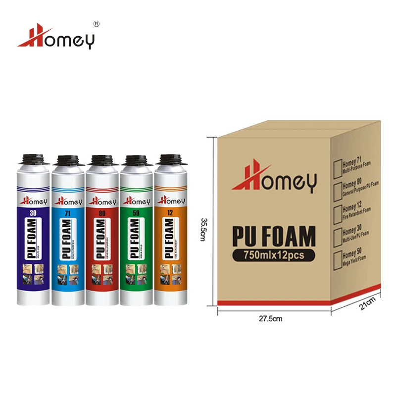 Homey multipurpose insulation open cell foam cleaner spray for roof or wall suppliers PU foam