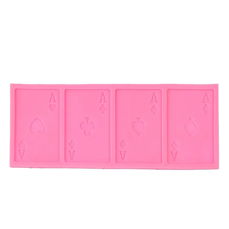 
Wholesale A Poker Cookie Chocolate Gum Paste Silicone Mold Playing Cards Cake Border Fondant Decor Mold Kitchen Baking Tool 