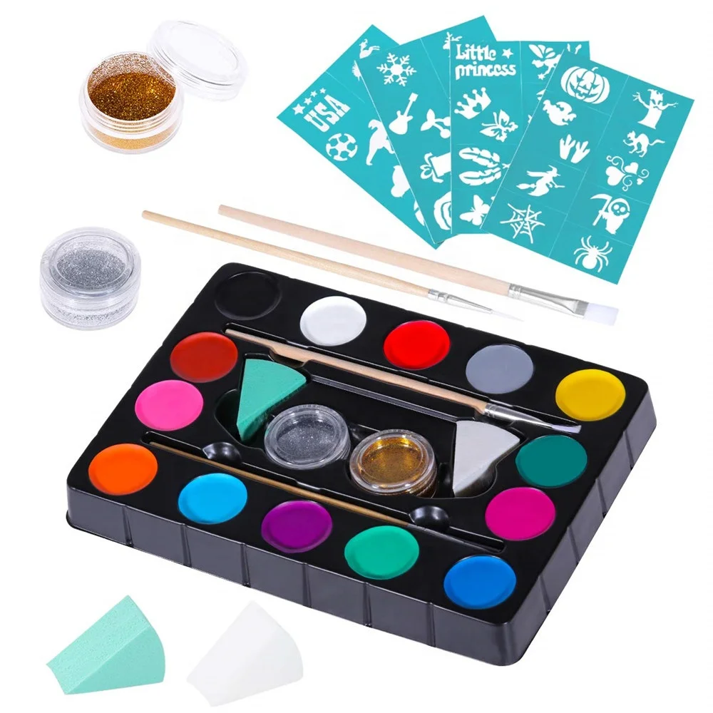 
14color Water Based Easy to Wash Double Face Paint Color Set for Kids paint water based 
