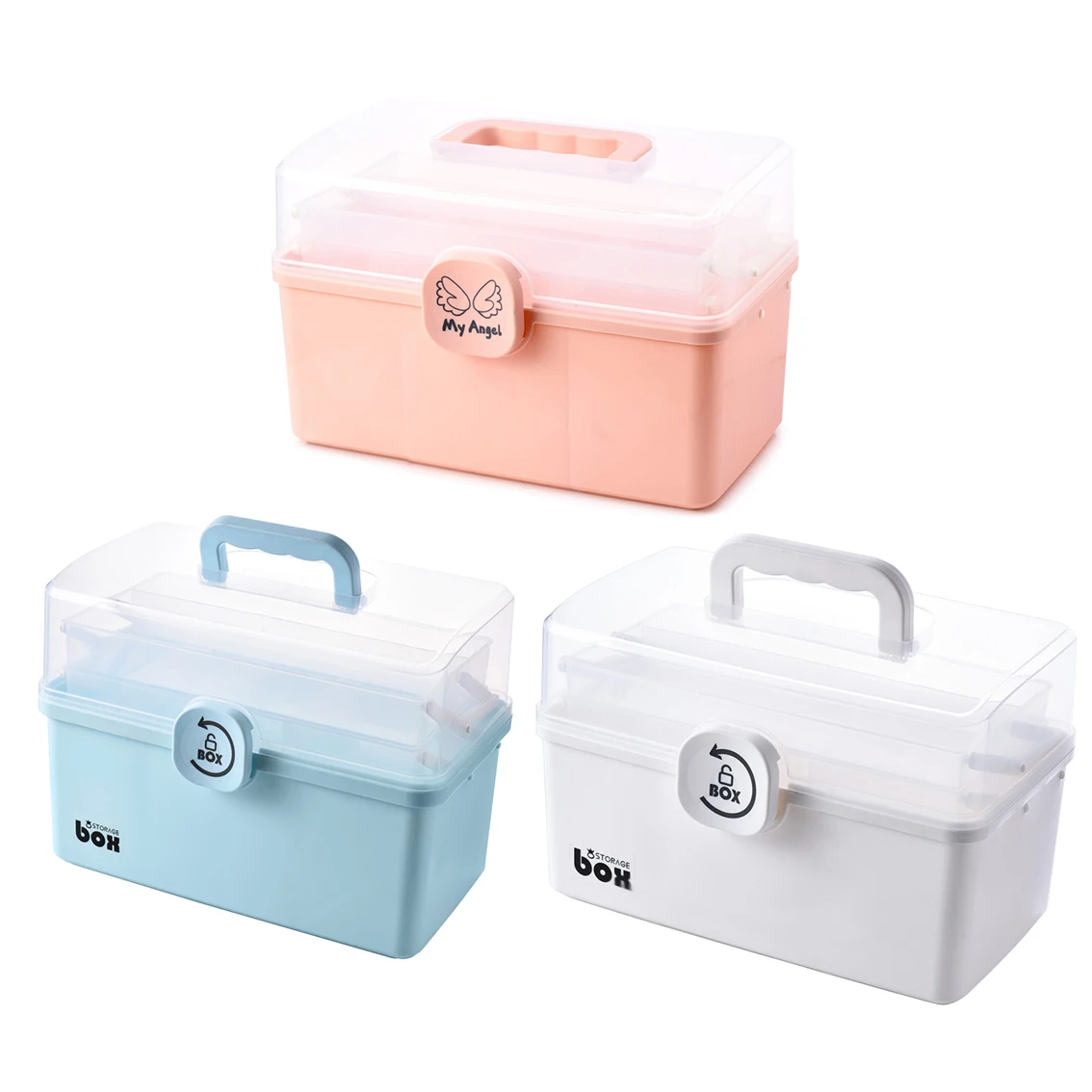 Plastic Storage Box Multi-layer Portable Foldable Storage Box Family Packed Medicine Storage Box
