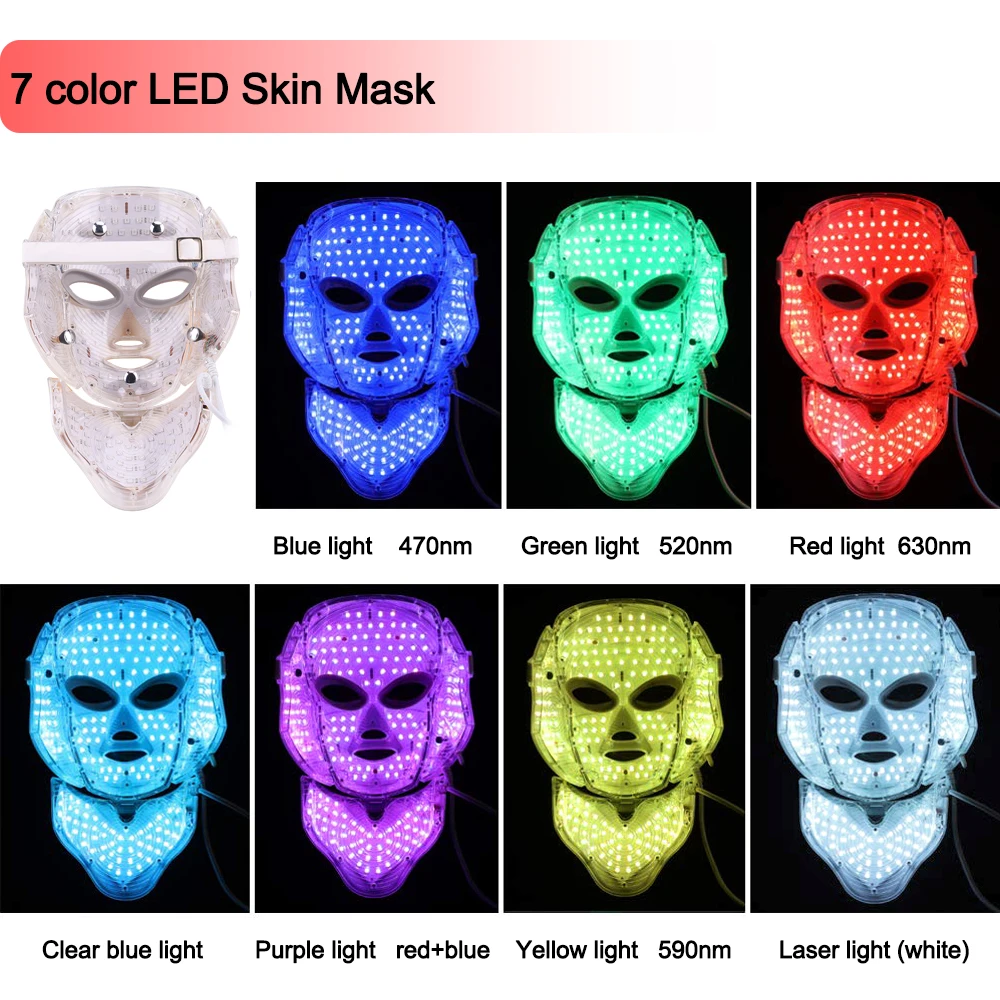 7 photon colors Led Pdt Collagen Red Light Therapy Led Photon Therapy for face and neck rejuvenation