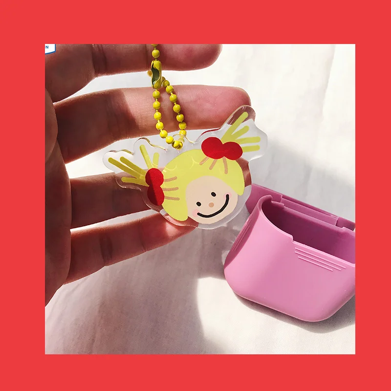 
2020 Custom Keychain Acrylic Anime Clear Transparent Airpods Case Clear Acrylic Charm Keychain Epoxy 