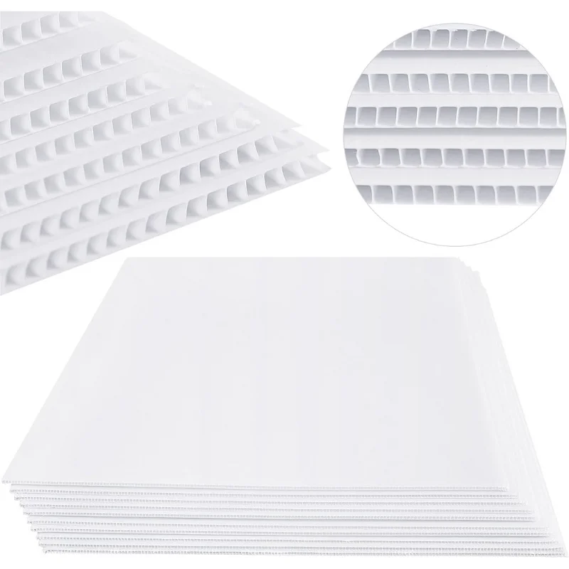 4mm Thick White Corrugated Plastic Sheet Waterproof Poster Board Indoor/Outdoor Use Garage Estate Sale Garden Ornaments Yard