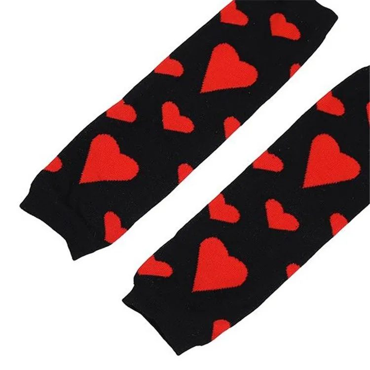 Top quality red heart pattern casual baby leg warmer high elasticity leg warmer for girls