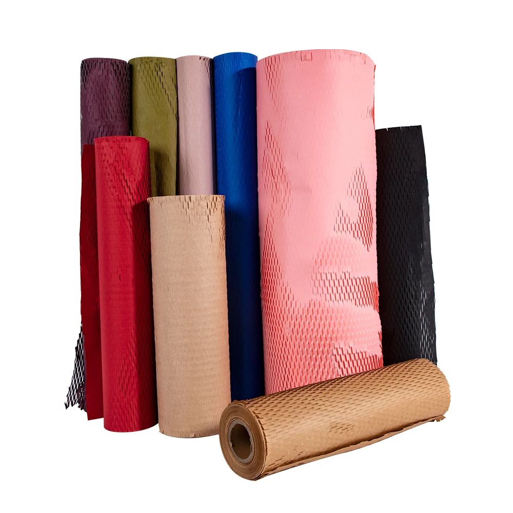 Creatrust Oem Gift Wrapping Wrap Roll Transport Rolling Craft Black/Brown Packing Recycled Oem Wrapper Packaging Honeycomb Paper